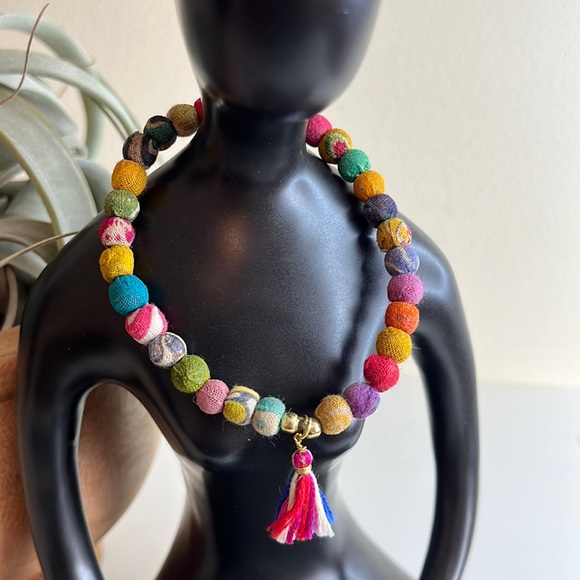 Hand Crafted Jewelry - KANTHA BEAD STRETCH BRACELET